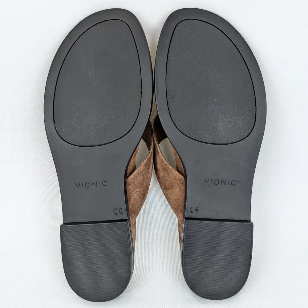 Vionic Agave Sandal Suede Thong Comfort Toe Post Monks Robe Brown 10 EU41 NWOB - Picture 11 of 16